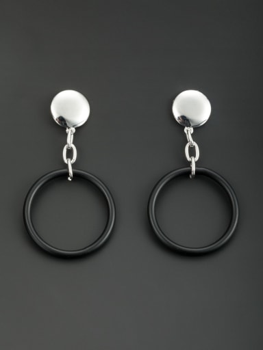 Blacksmith Made Platinum Plated Round Drop drop Earring