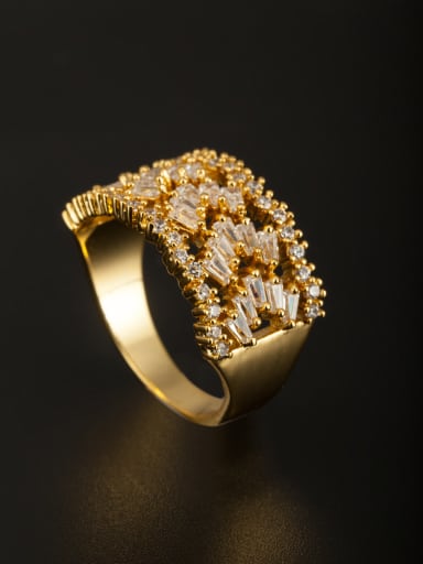 GODKI Luxury Women Wedding Dubai Model No 1000003013 White color Gold Plated Copper Zircon Ring