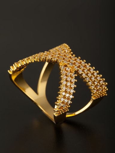 GODKI Luxury Women Wedding Dubai Model No AG044893R Gold Plated Copper Zircon White Ring
