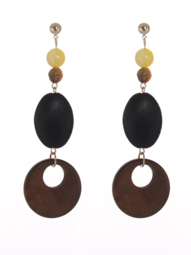 Blacksmith Made Gold Plated Wood  Drop drop Earring