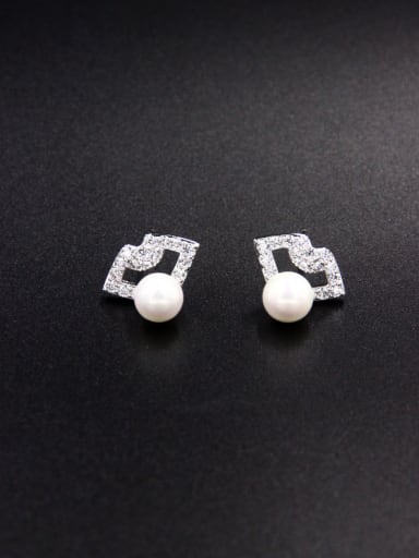 The new Platinum Plated Zircon Drop drop Earring with White