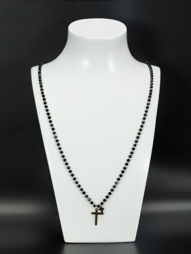 New design Copper Cross Zircon Necklace in Black color