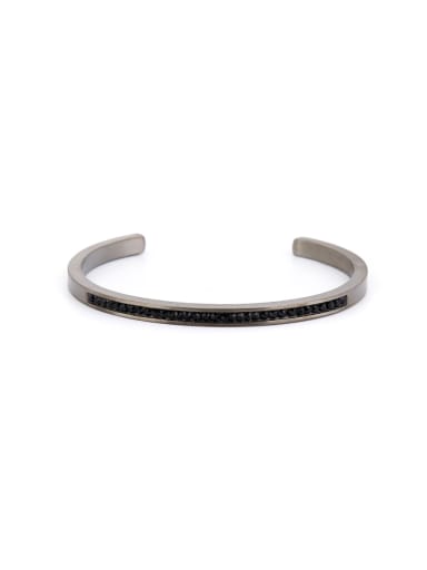 A Gun Color plated Titanium Stylish  Bangle Of Personalized