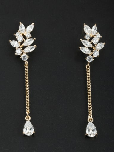 Gold Plated chain Zircon Drop drop Earring