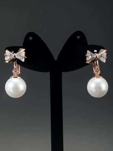 Blacksmith Made Rose Plated Pearl Butterfly Drop drop Earring