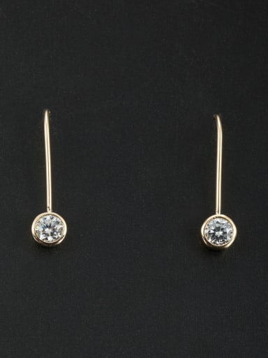 Blacksmith Made Gold Plated Zircon Round Drop drop Earring