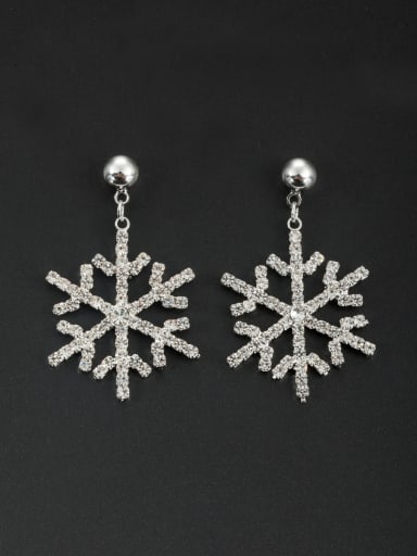 Flower style with Platinum Plated Zircon Drop drop Earring