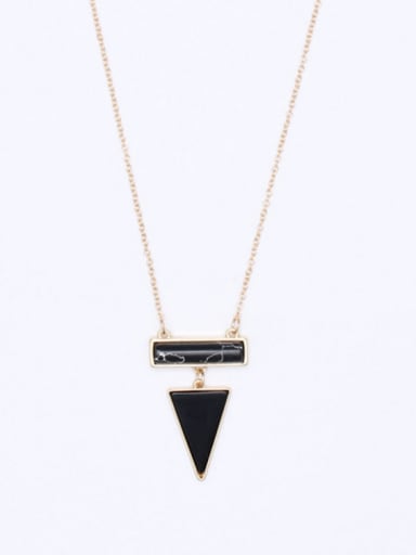 Personalized Gold Plated Zinc Alloy Black Triangle Necklac