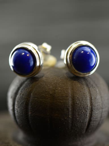 Round style with Silver Gemstone Studs stud Earring