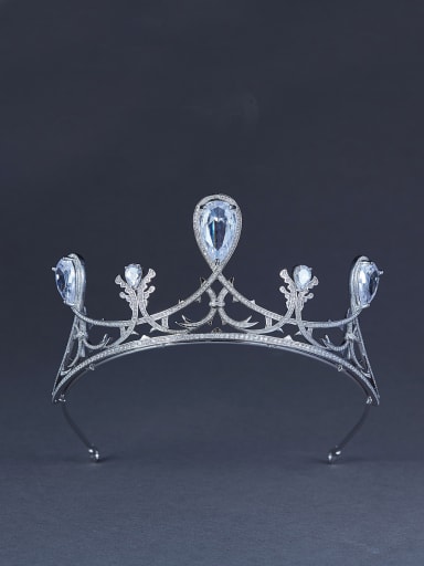 Platinum Plated White Zircon Beautiful Wedding Crown