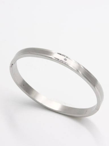 Custom White  Bangle with Stainless steel   59mmx50mm