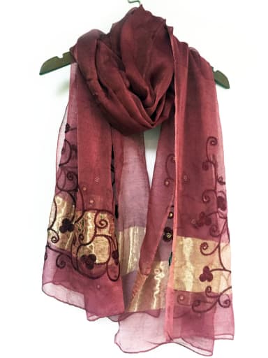Women Lady Floral Scarv Acrylic with 175cm Scarve