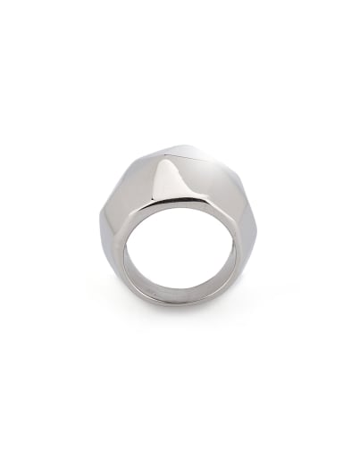 New design Silver-Plated Titanium Geometric Band band ring in Silver color