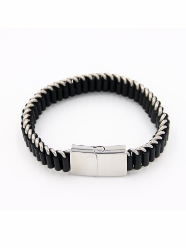 Black  Bracelet with Stainless steel