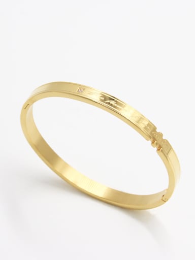 The new  Stainless steel Zircon  Bangle with Gold  59mmx50mm