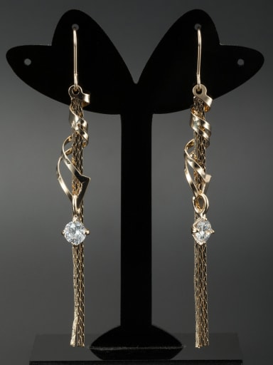 The new Gold Plated Zircon Personalized Drop drop Earring with White