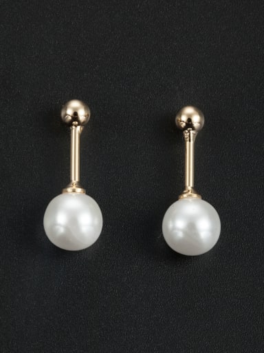 A Gold Plated Stylish Pearl Drop drop Earring Of Round