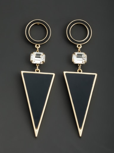Personalized Gold Plated Black Round Acrylic Drop drop Earring