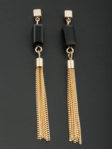 Blacksmith Made Gold Plated Crystal Square Drop drop Earring
