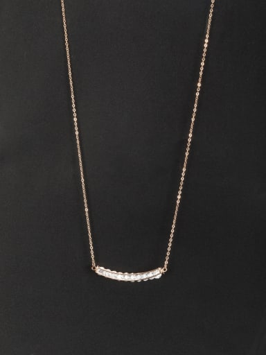 Rose Plated  White Zircon Beautiful Necklace