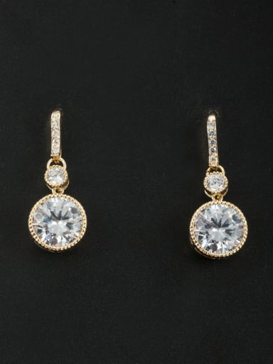 Model No LYE304942B Custom White Round Drop drop Earring with Gold Plated