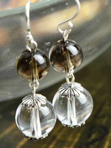 A Silver Stylish  Drop drop Earring Of Round