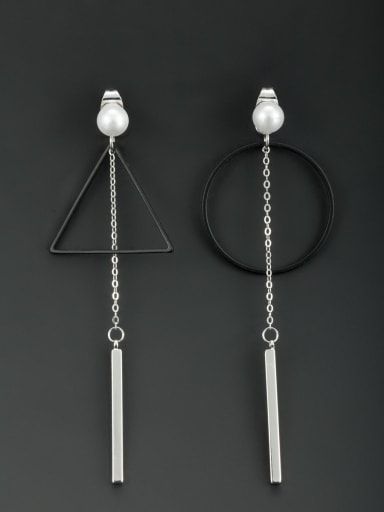 Blacksmith Made Platinum Plated Pearl Round Drop drop Earring