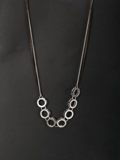 Blacksmith Made Platinum Plated Rhinestone Round Necklace