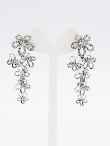 The new  Platinum Plated Rhinestone Statement Drop drop Earring with White