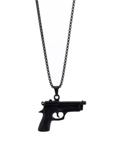 Gun Color plated Titanium Personalized Black Beautiful necklace