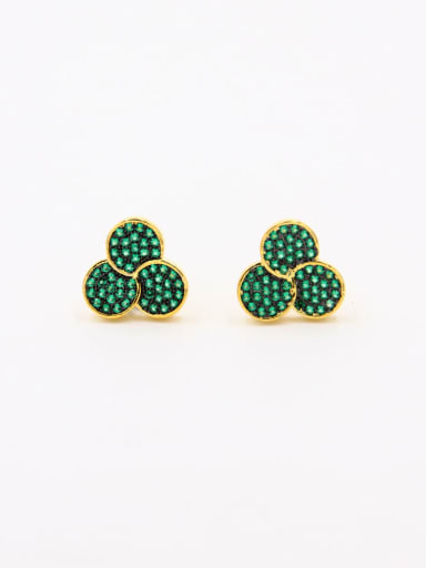 Model No A0000413E-002 Blacksmith Made Gold Plated Copper Zircon Studs stud Earring