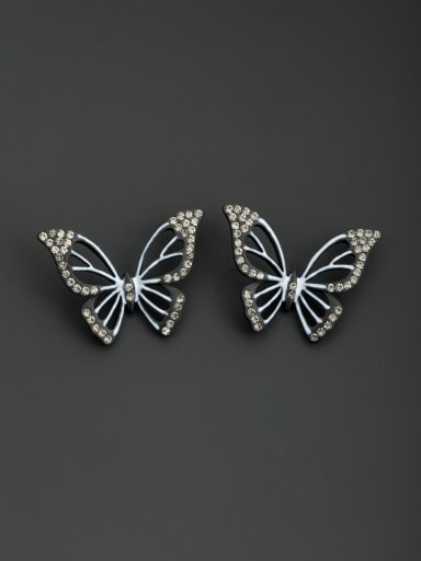 Copper Butterfly Rhinestone Studs stud Earring
