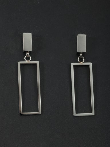 White Square Youself ! Stainless steel  Drop drop Earring