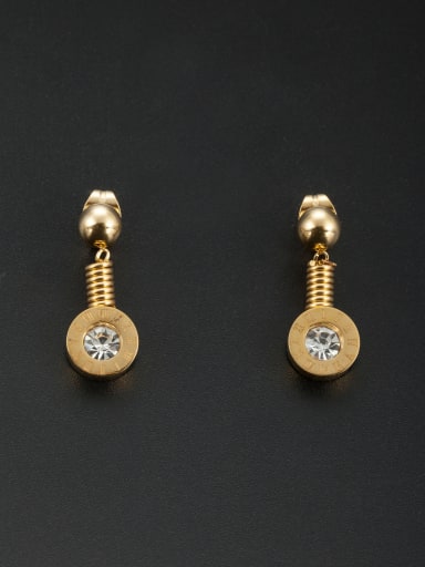 Round style with Stainless steel Rhinestone Drop drop Earring