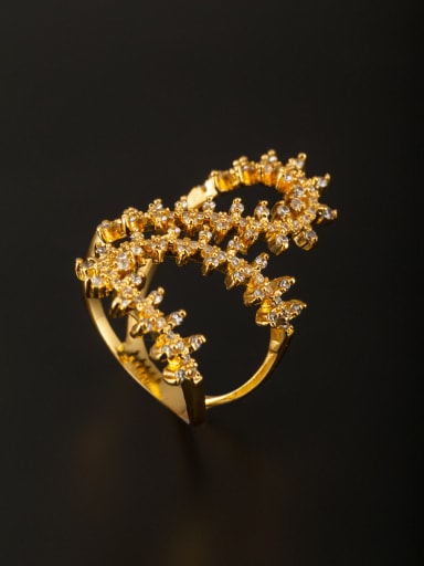 GODKI Luxury Women Wedding Dubai Custom White Ring with Gold Plated Copper