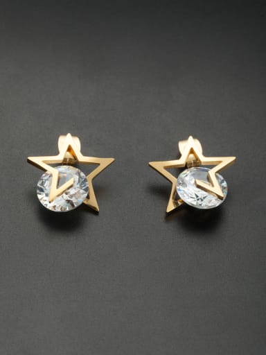 Stainless steel Star Rhinestone Gold Studs stud Earring