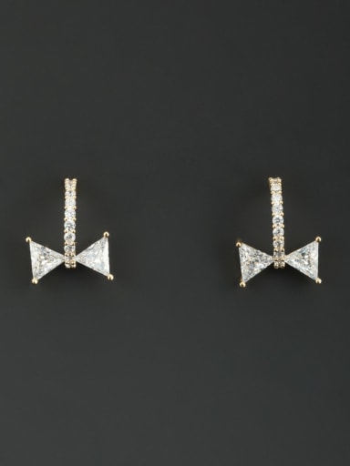 New design Gold Plated Zircon Studs stud Earring in White color
