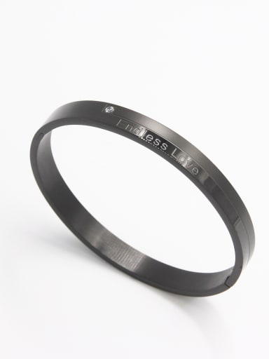 Black color Stainless steel  Zircon Bangle  63MMX55MM