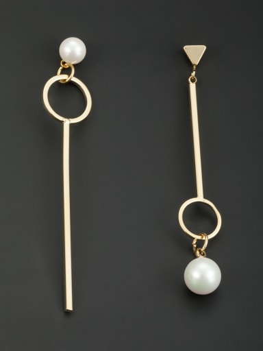 Blacksmith Made Gold Plated Pearl Round Drop drop Earring