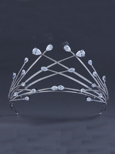 Blacksmith Made Platinum Plated Zircon Personalized Wedding Crown