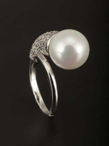 GODKI Luxury Women Wedding Dubai Custom White Round Ring with Platinum Plated Copper