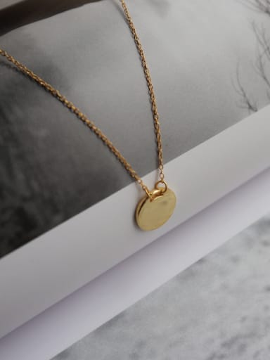 Mother's Initial Gold Necklace with Round