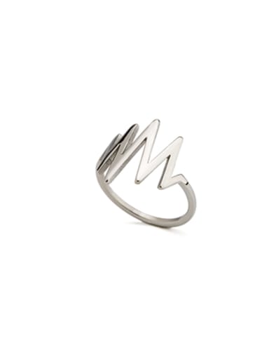 A Silver-Plated Stainless steel Stylish  Band band ring Of