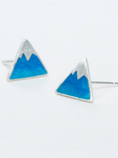 Silver-Plated 925 Silver Triangle Studs stud Earring