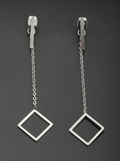 Fashion Stainless steel Square Drop threader Earring