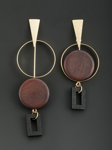 The new Gold Plated Round Drop drop Earring with Fuchsia
