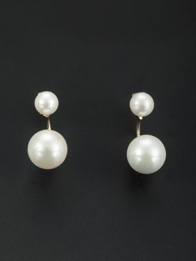 Model No NY29748Z10AB-001 White color Gold Plated Round Pearl Drop drop Earring