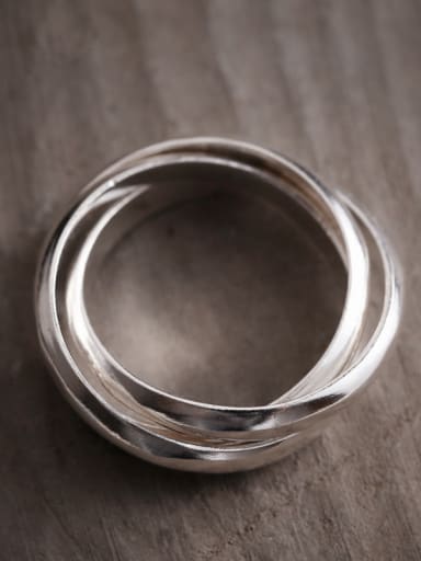 Round Silver Silver Band band ring