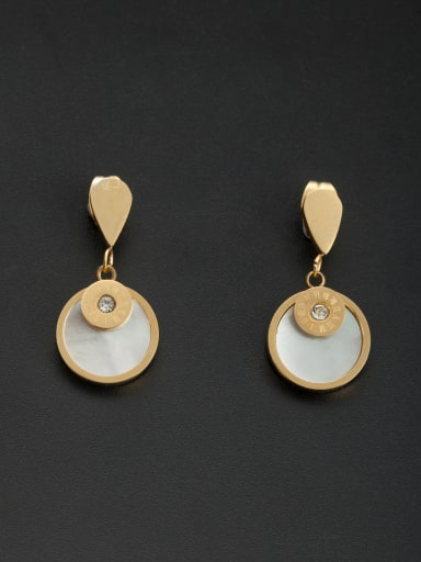 Model No 1000001507 Custom Gold Round Drop drop Earring with Stainless steel