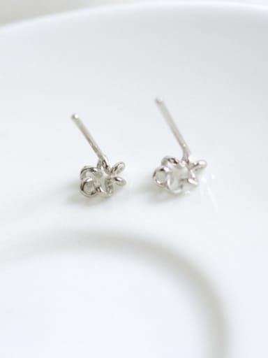 Flower style with Silver-Plated 925 Silver Studs stud Earring
